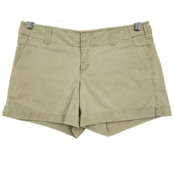 Vince Women's Khaki Tan Mid Rise Cuffed Shorts Size 6 - Picture 1 of 6